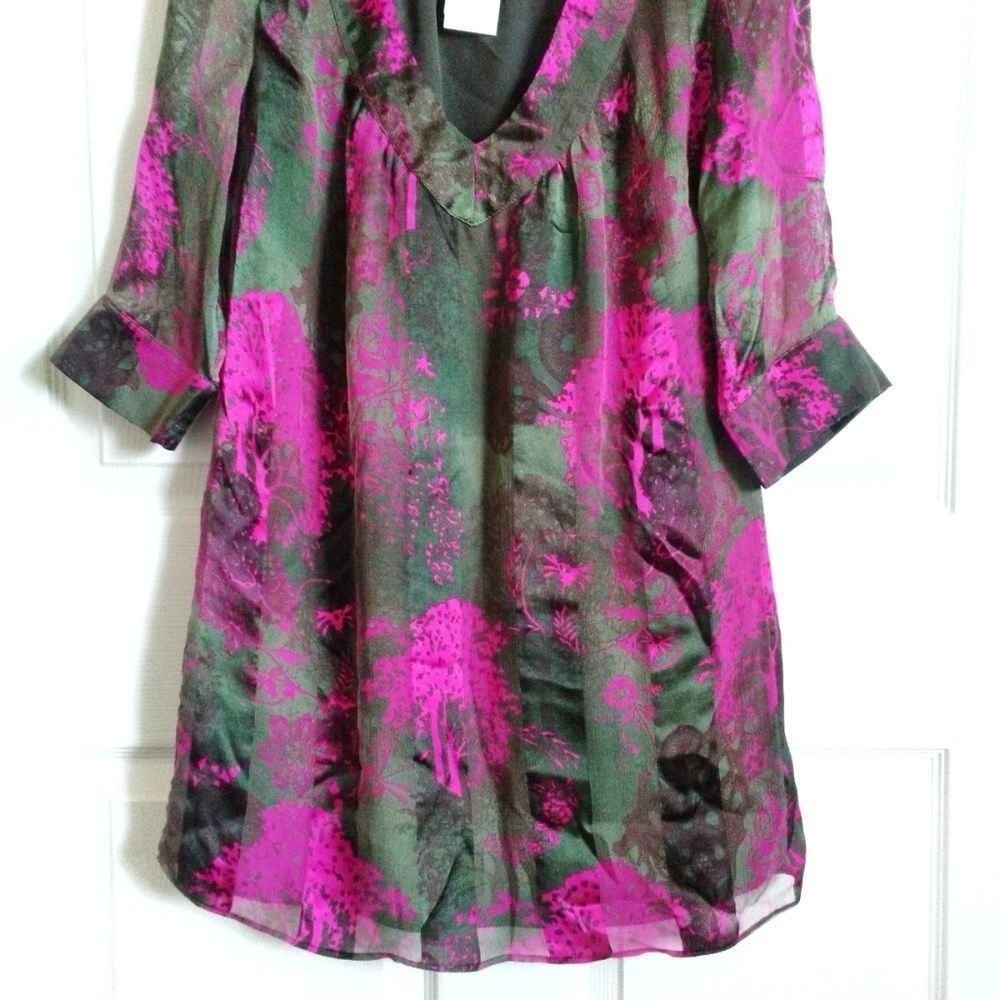 NWT Rory Beca Lupe V Neck 3/4 Sleeve Tunic Size M - Picture 4 of 8